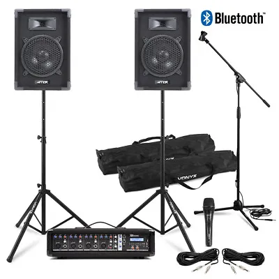 Compact PA System For Bands - Max Speakers Mixer Amplifier Microphone & Stands • £349