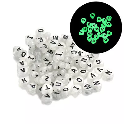 50pcs7mm Luminous Heart Letter Spacer Beads For Jewelry Making DIY Bracelets  • $0.73