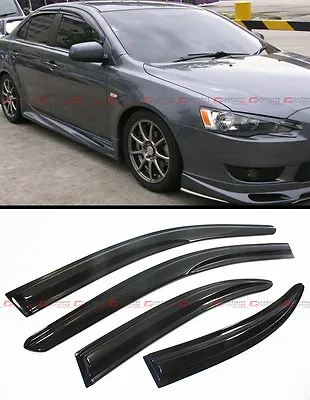 For 2008-17 Lancer Evo 10 Mr Sedan Wavy Style Smoke Window Sun Rain Guard Visor • $26.95