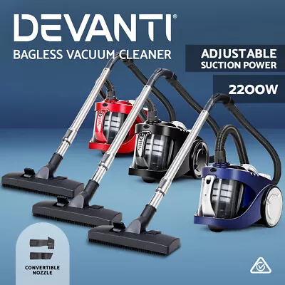 Devanti 2200W Bagless Vacuum Cleaner Multi Cyclone Cleaners HEPA Filter 3 CLR • $95.95