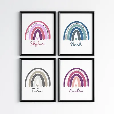 £3.99 • Buy Personalised Rainbow Letter Print Art Nursery Wall Boys Girls