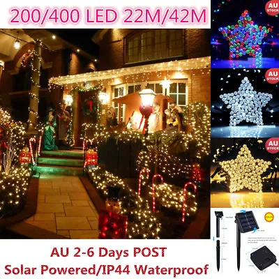 8 Mode Solar 200/400 LED 22M/42M String Fairy Lights LED Garden Party Christmas • $19.99