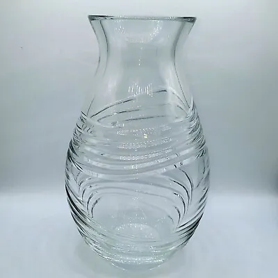 Waterford Crystal Vase Heavy Swirl Pattern Cut Crystal 9 Inches Tall • $48