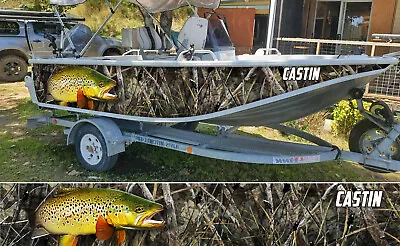 $770 • Buy Boat Wrap - Brown Trout And Scrub Camo - 4.5metre Quintrex Hornet Trophy