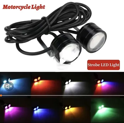 2pcs Motorcycle Eagle Eye Daytime Running Light Strobe Super Bright Fog Lamp • $15.99