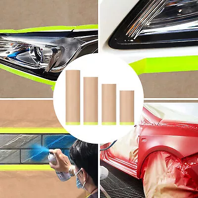 Auto Spray Paint Masking Paper Film For Furniture Car Renovation Protective Tape • $12.80