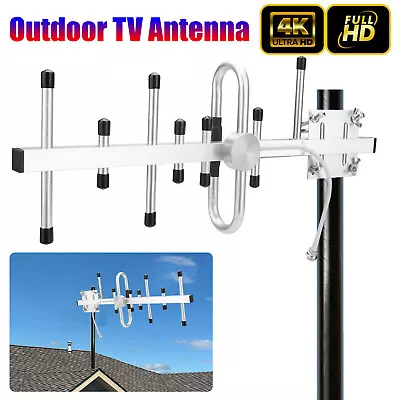 300 Miles HDTV 1080P Outdoor Amplified Digital Antenna 360 Rotate HD TV UHF VHF • $16.48