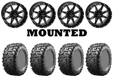 Kit 4 Maxxis Bighorn 3.0 Tires 26x9-14 On Quadboss Slicer Gloss Black Wheels POL • $1579.70