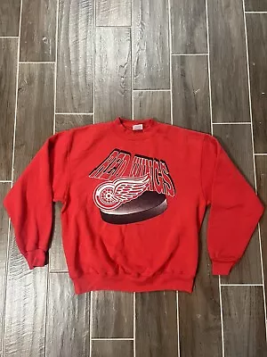 Vintage Detroit Red Wings NHL Red Sweater Crewneck Size XL • $19.95