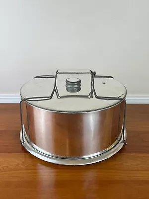$39.99 • Buy Vintage TIN METAL CAKE CARRIER With Wire Locking Handle C. 1930's
