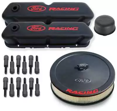 Mustang Engine Dress Up Kit Ford Racing Black With Red 260 289 302 351W 1964-85 • $330.95