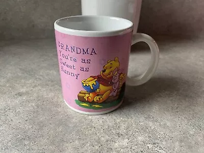 Vintage Disney Classic Winnie The Pooh Mug Grandma Sweet As Honey Pink Coffee • $9.99