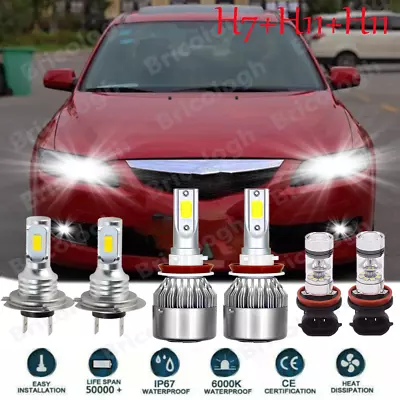 For Mazda 6 2009-2010 6X 6000k LED Headlight High Low Beam + Fog Light Bulbs Kit • $29.63