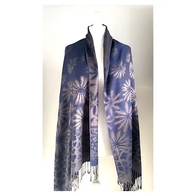 Ladies Girls Reversible Soft Pashmina Scarf Shawl Wrap  Long Large Scarf • £6.99