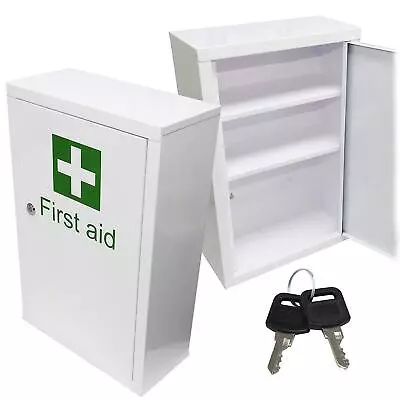 Large Medicine Cabinet First Aid Metal Wall Mount Cabinet Cupboard Locker NEW • £111