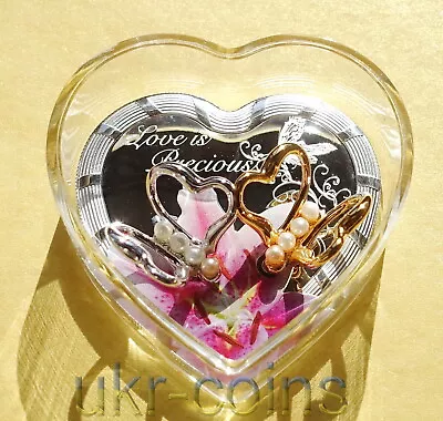 $299.99 • Buy 2017 Tanzania Love Is Precious 3D Silver Coin Flower Real Pearl Butterfly Orchid