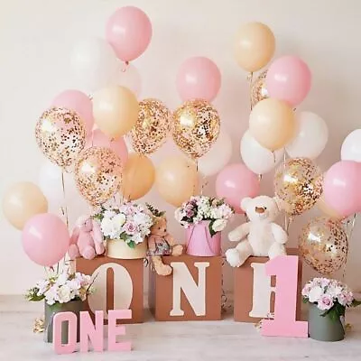 1st Birthday Photography Background Party Balloon Flower Baby Toy Bear Decor • $52.48
