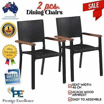 $194.79 • Buy Outdoor Dining Chairs Patio Garden Furniture Poly Rattan Wicker Bistro Chair AU