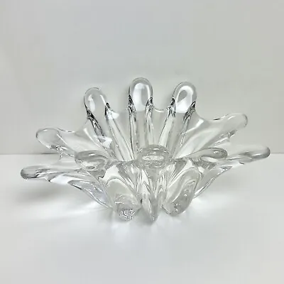 Vtg Mid Century Glass Splash Dish Clam Shell Sculpture Art • $79.90