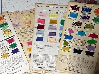 $10 • Buy Vintage Sample Cards Swatches Fabric Chiffons Poly Laces Lot Of 4