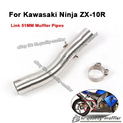 Slip On Exhaust System Connect Middle Pipe For KAWASAKI Ninja ZX10R 2004-2005 • $84.93