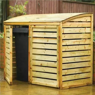 Wheelie Bin Storage Unit Pressure Treated Natural Timber Double Bin Store • £355.19