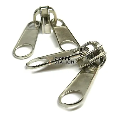 No10 Heavy Duty 2-Way Double Zip Slides For Nylon Coil Zipper Pulls Fastenings • £7.50