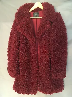 Zara Burgundy Teddy Coat M • $69