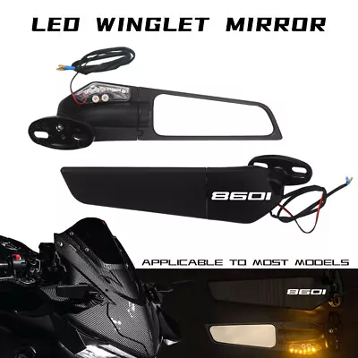 Motorcycle LED Larger Wind Swivel Wing Rearview Winglets Mirrors For Ducati 1098 • £51.59