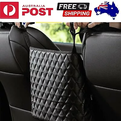 Car Net Pocket Handbag Holder Between Seat Purse Storage Organiser Leather Bags • $20.49