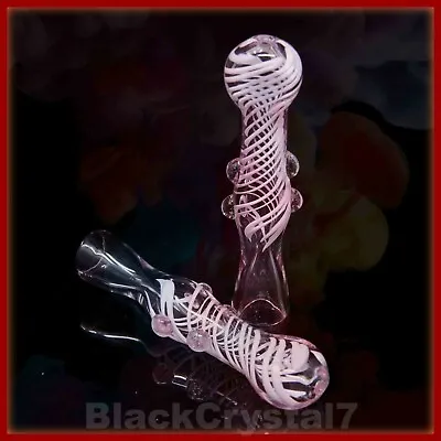 3.5 In Handmade Clear Light Red Vortex Tobacco Smoking Bowl Glass Pipes - US • $12.99