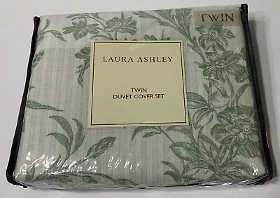 Laura Ashley TWIN DUVET COVER & PILLOW SHAM SET NEW Natalie Sage 2pc Bedding • $74.98