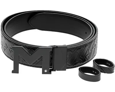 MONTBLANC M Shaped Black 35MM Reversible Leather Belt 129443 • $390.50