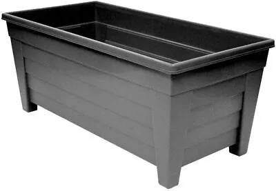 Plant Pot Trough Black Extra Long Plastic Planter Outdoor Garden 55cm • £7.79