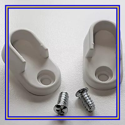 £5.50 • Buy 157306 X 2 IKEA Kleppstad Wardrobe Rail Brackets Clips WHITE With Screws