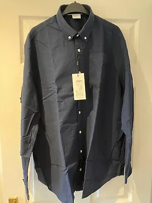 Jack And Jones Men’s Navy Long Sleeve Cotton Shirt Size 2XL • £12