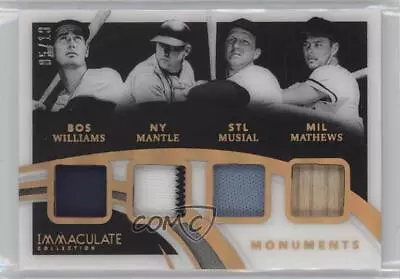 2021 Panini Immaculate Monuments Relics Gold /10 Eddie Mathews Mickey Mantle HOF • $229.18