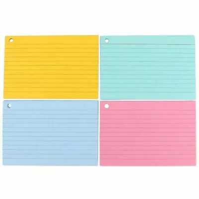 Pack Of 80 Record Cards Ruled 6  X 4  Assorted Colours - Revision Index Cards • £2.99