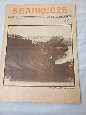 Seabreeze Surfing Magazine From 1974 Vol 2 #1 July/August.  Western Surfing Ass. • $15