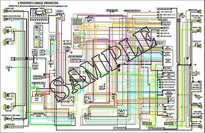 COLOR Wiring Diagram 11x17 For Volkswagen VW Beetle Bug 1970 1971 Type 1 • $18.95