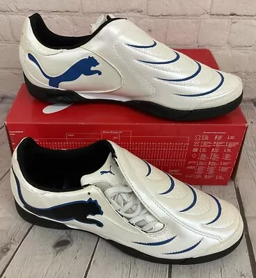 Puma 101908 08 PWR-C 3.10 TT Men's Soccer Cleats White Black Snorkel Blue US 9 • $54.95