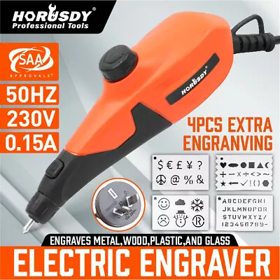 Electric Hand Engraver Engraving Tool With Stencils For Glass Metal Wood Plastic • $28.99