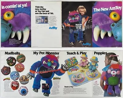 AmToy Brochure - Original 1986 Trade Ad Insert / Promo_ My Pet Monster  Madballs • $150