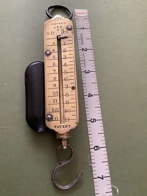 £3.99 • Buy Vintage Salter’s GPO Parcel Post Balance.  Brass.  11lb  Strong Spring. 7” Long.