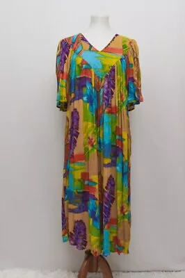 Vintage Sante Womens House Dress Mumu Colorful S+++ 80s • $45