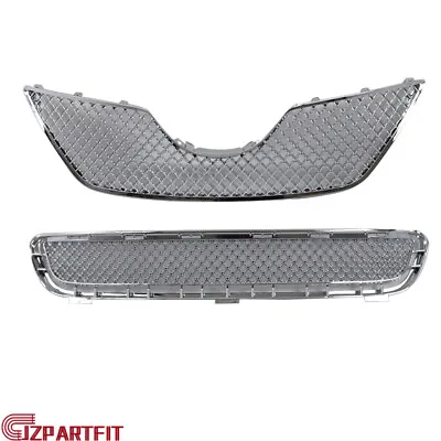 For Toyota Camry 2007 2008 2009 Front Upper Lower Grille Set Mesh Style Chrome • $84.99