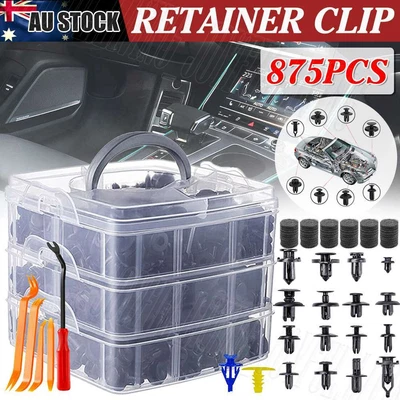 $19.45 • Buy 875pcs Car Trim Clips Plastic Rivet Push Pins Panel Fastener Bumper Retainer Kit