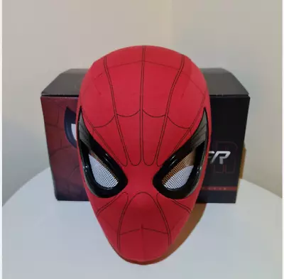 Spiderman Mask With Blinking Movable Eyes Helmet Ring Remote Control Cosplay Toy • $41.77