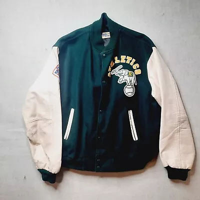 Vintage Oakland Athletics A's Leather Wool Jacket By Chalk Line Size XXL Varsity • $299.99