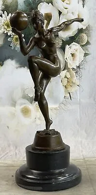 A Genuine Real Bronze And Marble Figure Home Decor Dancer Sculpture Statue Sale • $209.65